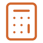 Ícone de calculadora, segmento de contabilidade