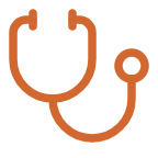 Ícone de estetoscópio, segmento de médicos