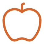 Ícone de maçã, segmento de nutricionistas