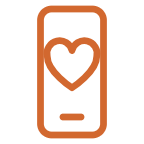 Ícone de celular com coração